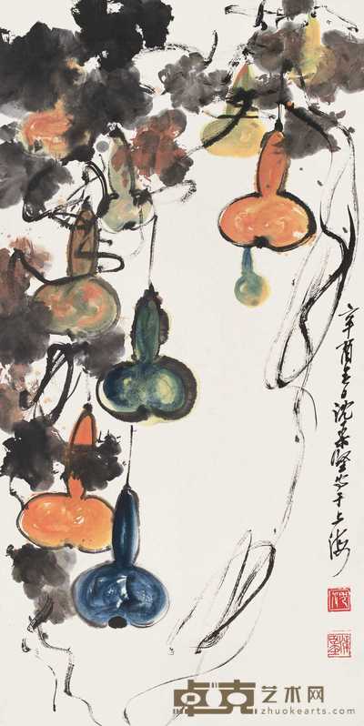 沉柔坚 1981年作 葫芦图 立轴 135×67cm